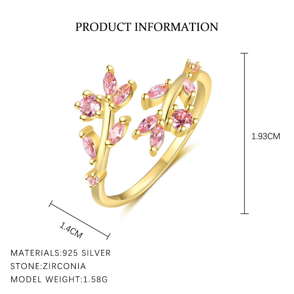 Wholesale S925 Sterling Silver Mori Flower Ring