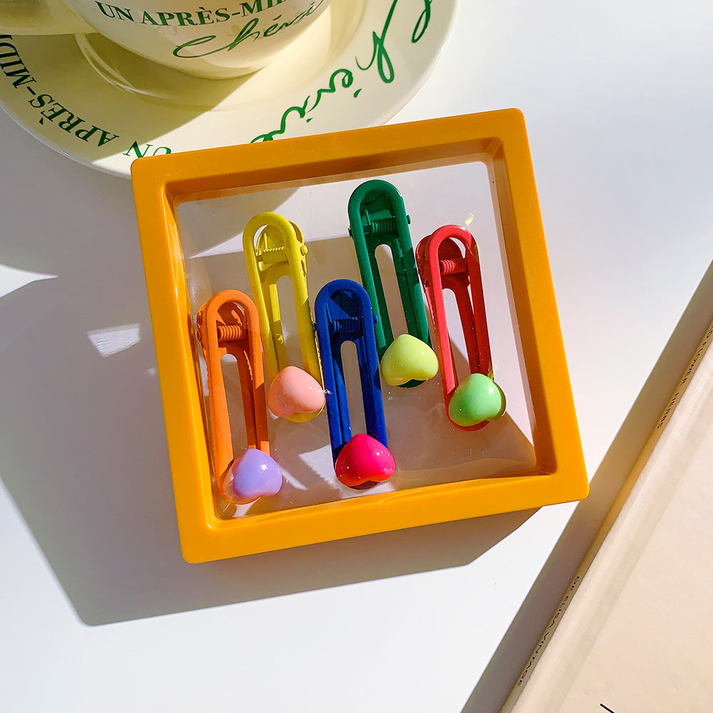 Wholesale pink flowers fresh and versatile style bb clip girls side clip broken hair clip