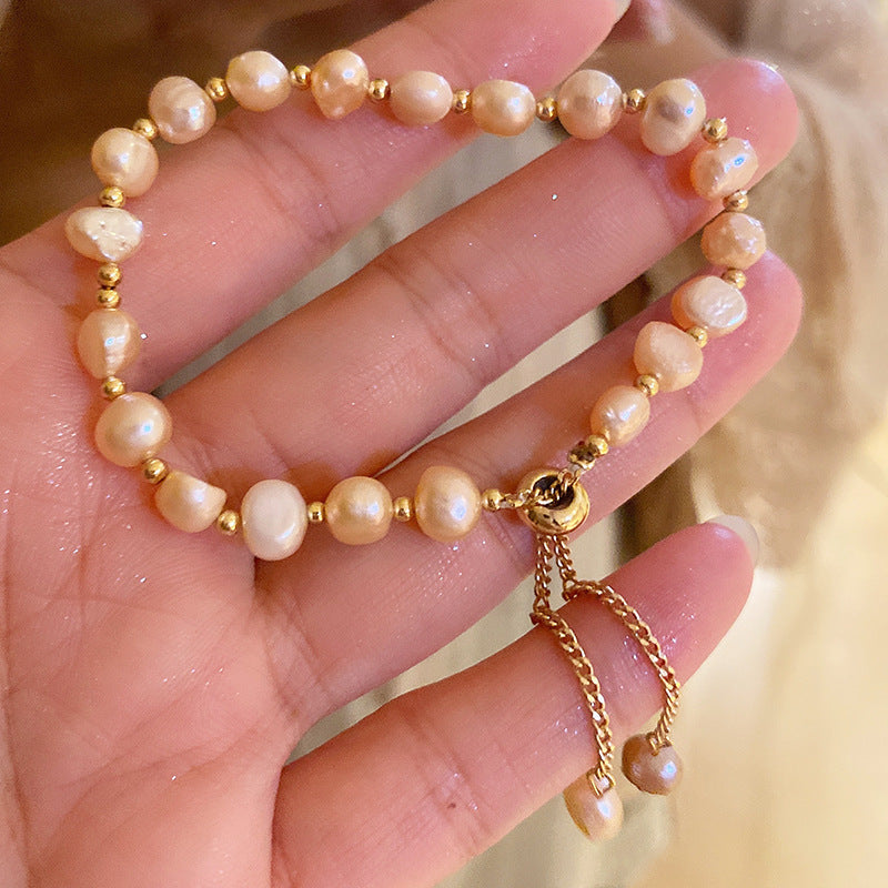 Wholesale Freshwater Pearl Round Bead Fishtail Bracelet