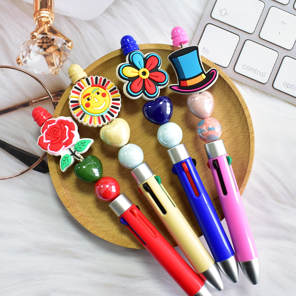 Wholesale  Random 100pcs/pack  Colorful Student Stationery Decorative Pen Beads