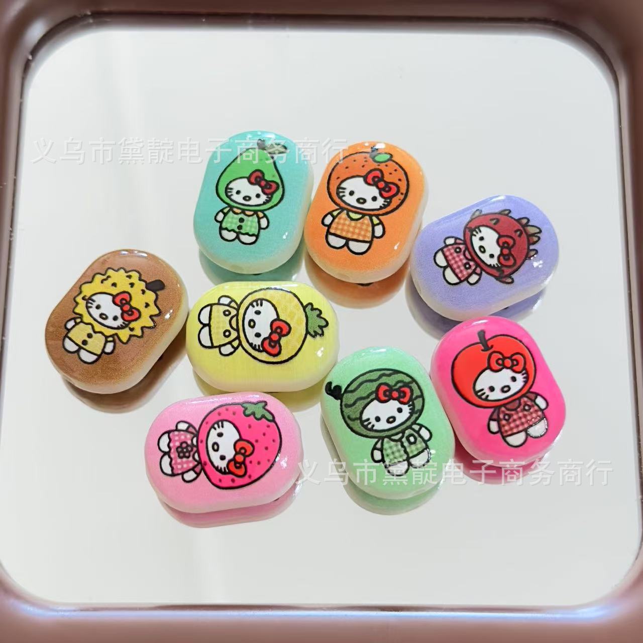 Wholesale 10pcs Fruit Headgear Cat Oval Beads DIY Acrylic Beads OLY Exclusive