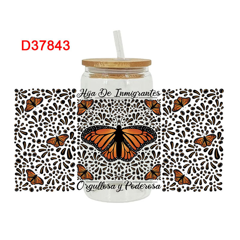 Wholesale UV transfer sticker for glass cups sticker 16OZ UV DTF WRAPS