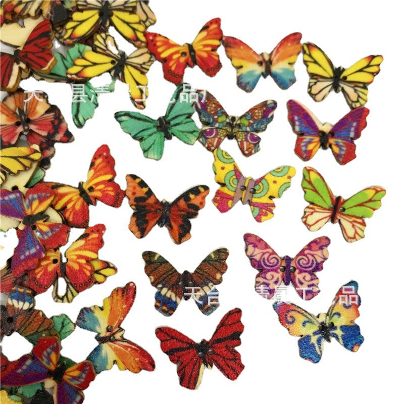 Wholesale Wooden Cartoon Buttons Printed Wooden Buttons