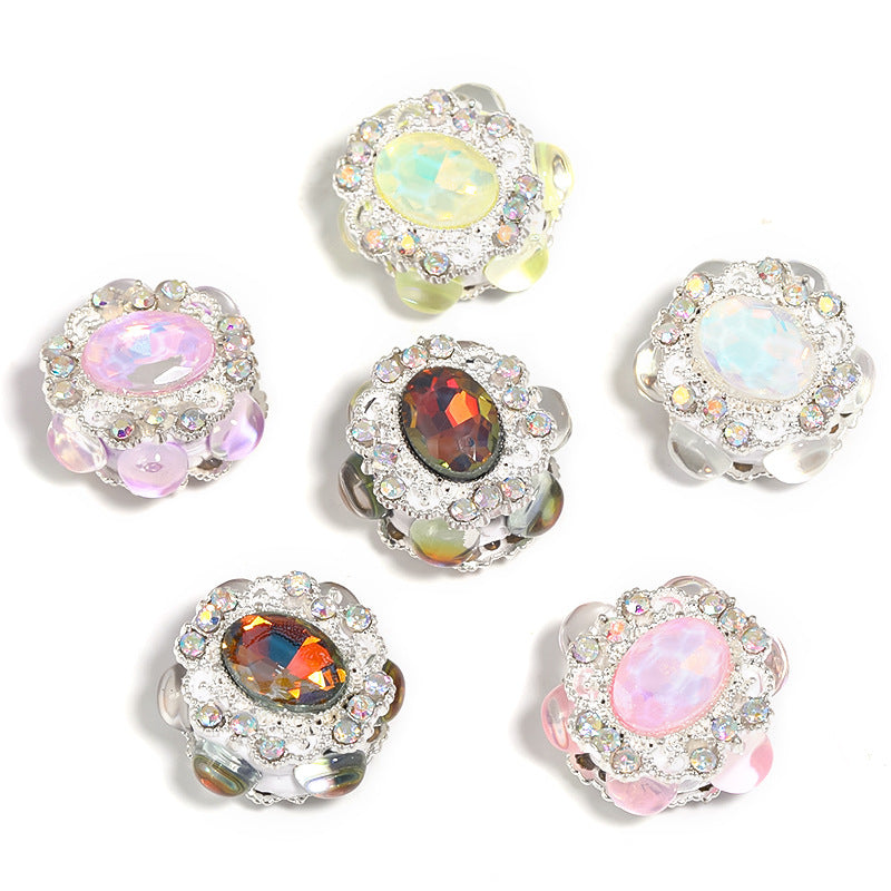 Wholesale 10pcs Double Sided Mocha Diamond Elliptical Soft Ceramic Mud Beads Heavy Duty Beads