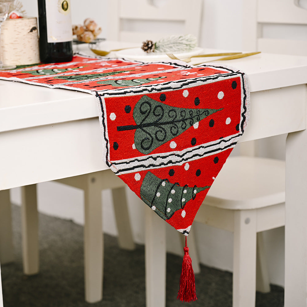 Wholesale Christmas Decorative Products Knitted Fabric Table Flag