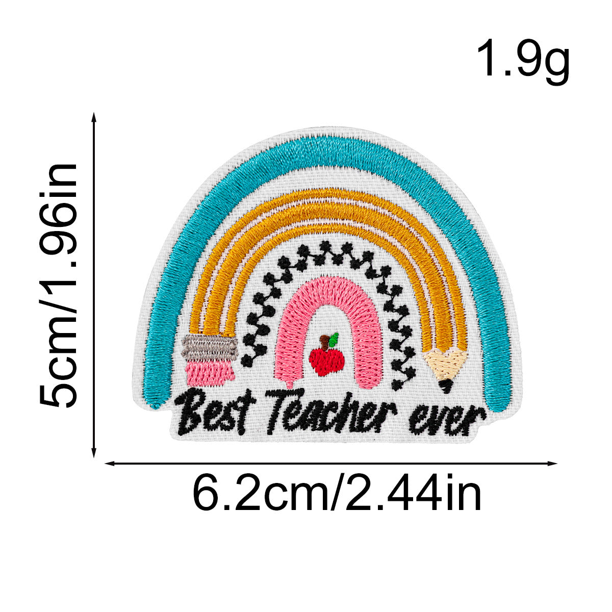 Wholesale Teacher' s Day Rainbow Pencil Cloth Patch