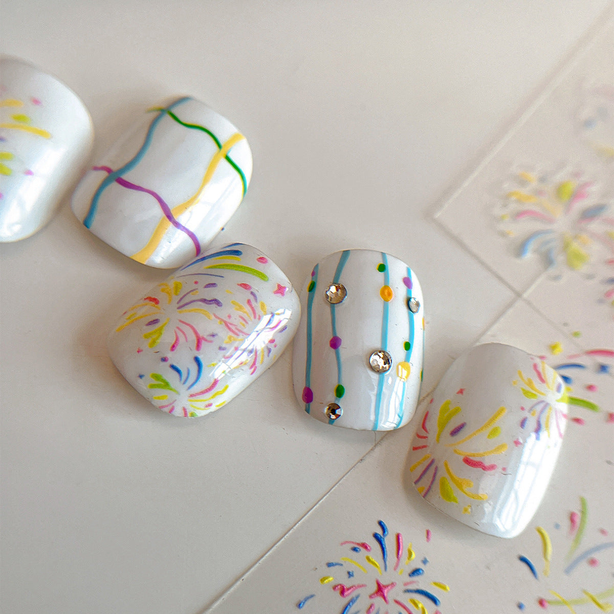 Wholesale Fireworks bloom nail art stickers