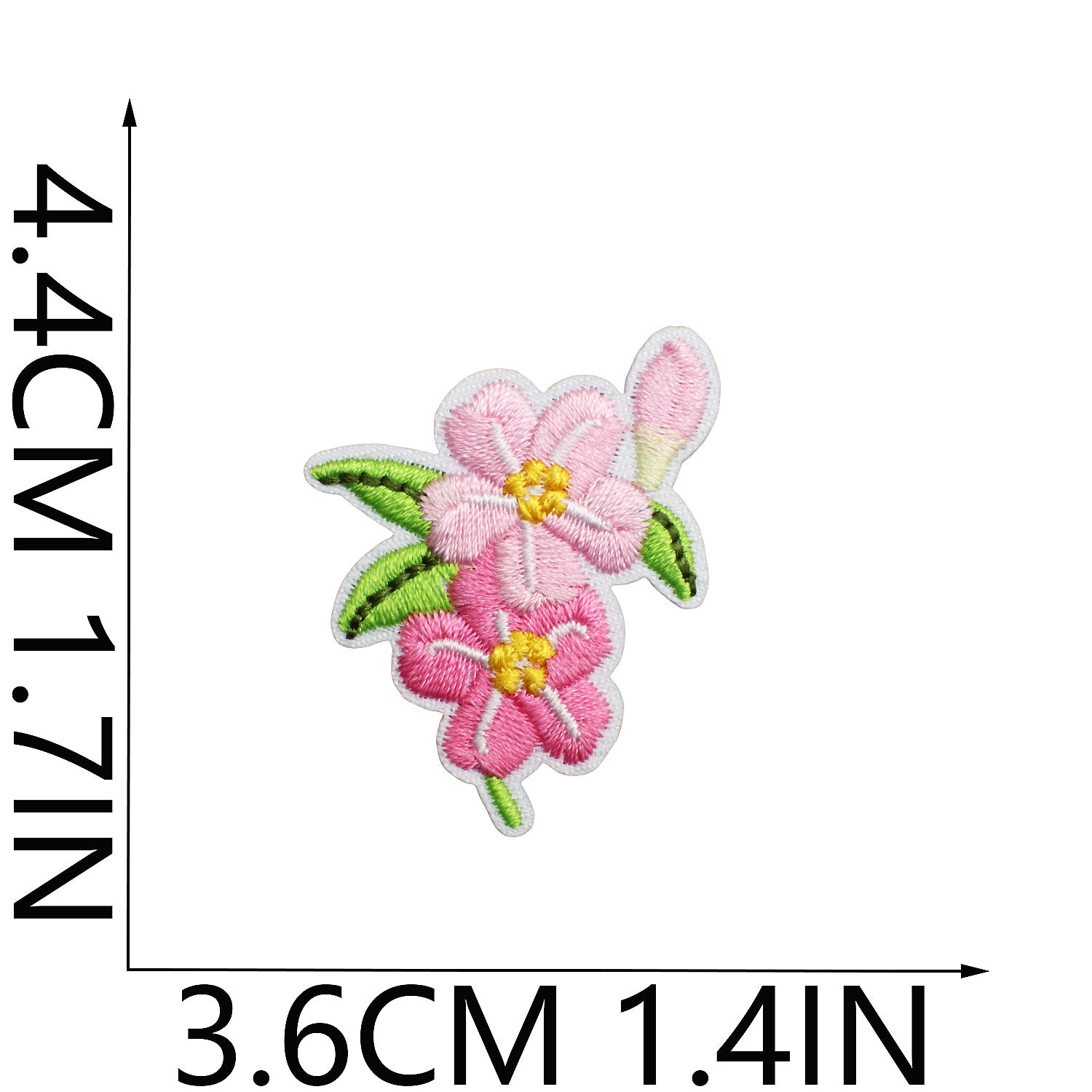 Wholesale Tulip Floral Embroidered Patch Iron On Peony Applique DIY Clothing Bag Decorative Craft Supply
