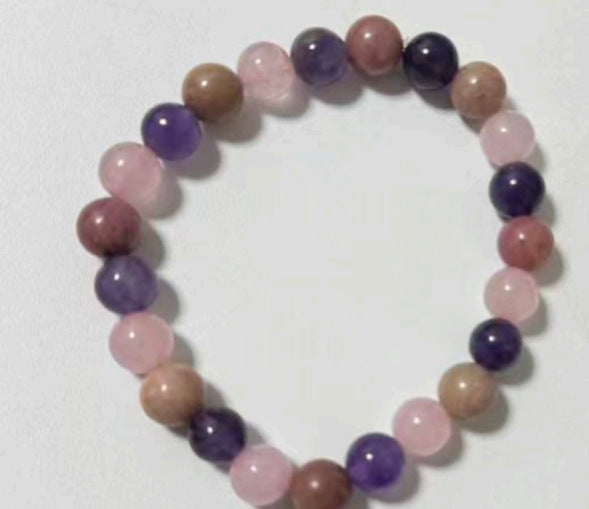 Wholesale 8mm mixed color white turquoise natural stone healing bracelet