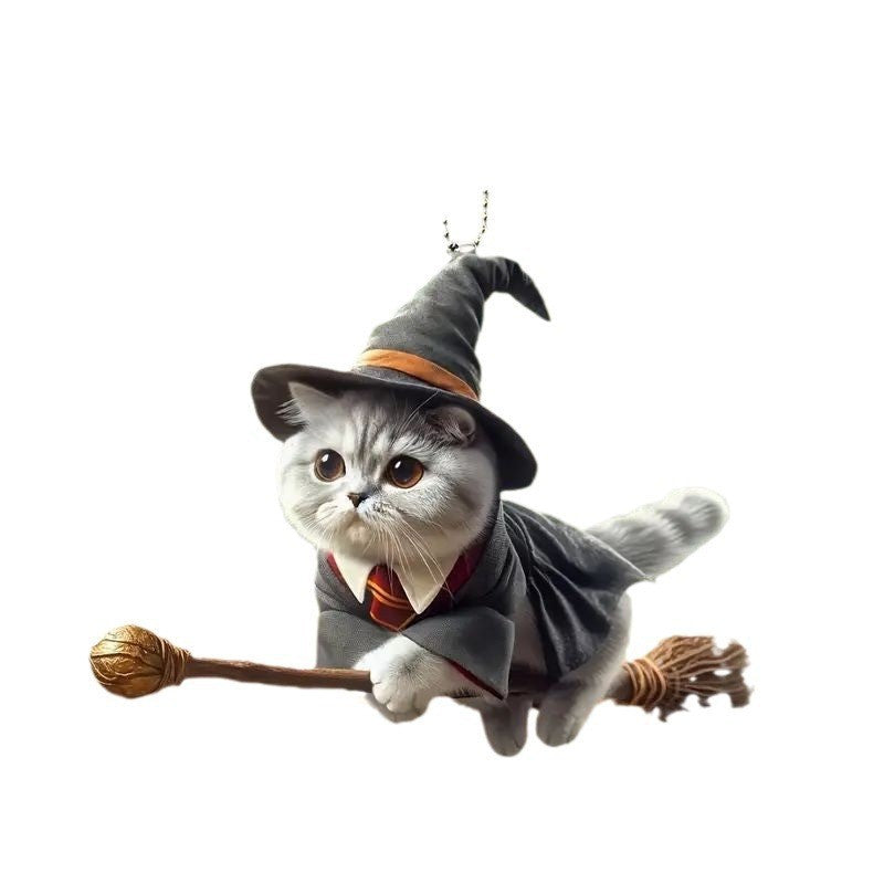 Wholesale New Acrylic Flat Magic Cat Car Interior Pendant