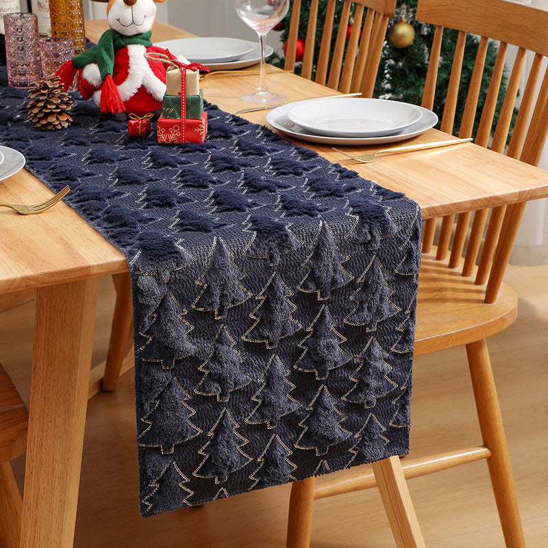 Wholesale Christmas Quilted Sequin Table Flag Tablecloth Christmas Party Decoration Shopping Mall Layout Tablecloth