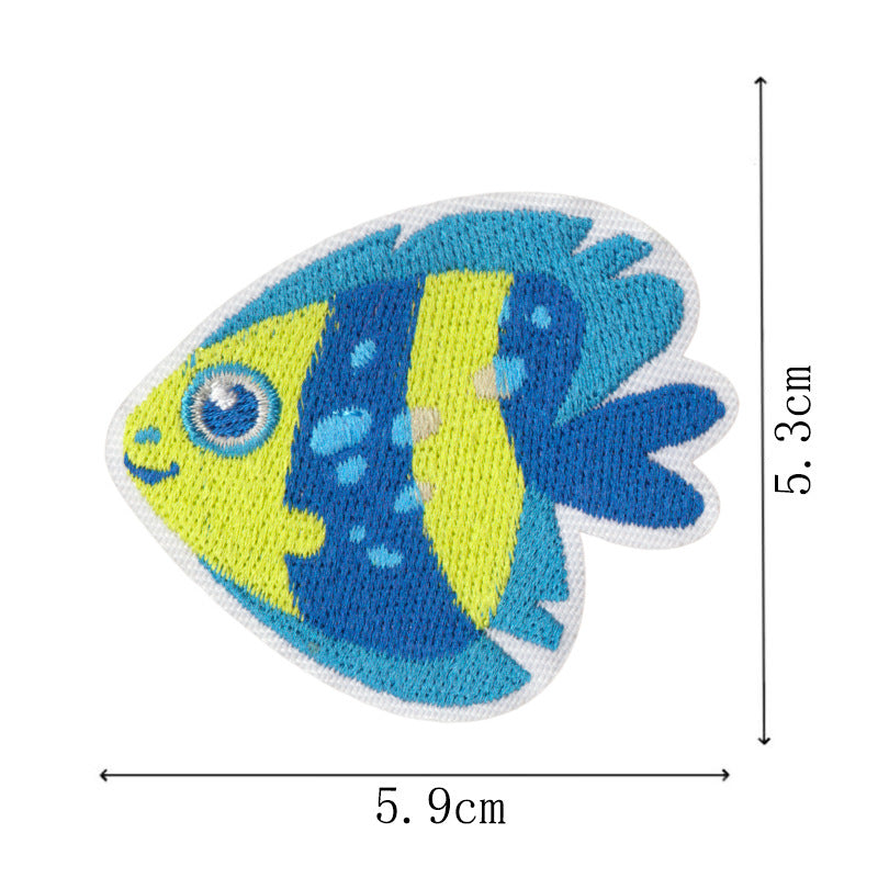 Wholesale 16 Piece Embroidered Cruise Ship Patch Set Whale Seabird Iron On Appliques For ets DIY Fashion Accessory