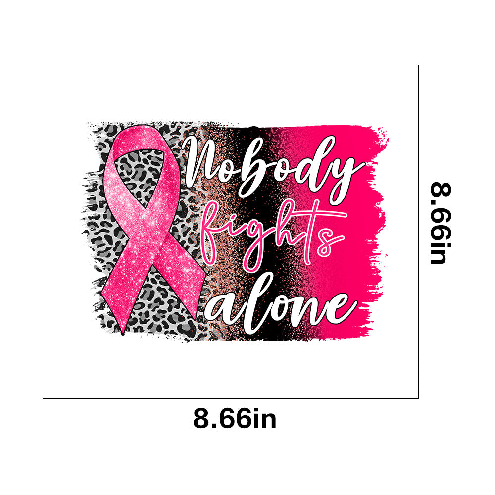 Wholesale Pink ribbon letter lip pattern UV DTF Ready to Press Transfers Wraps