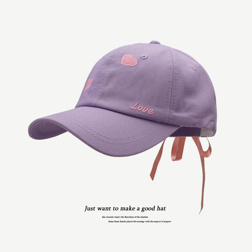 Wholesale Preppy Style Heart Embroidered Baseball Cap