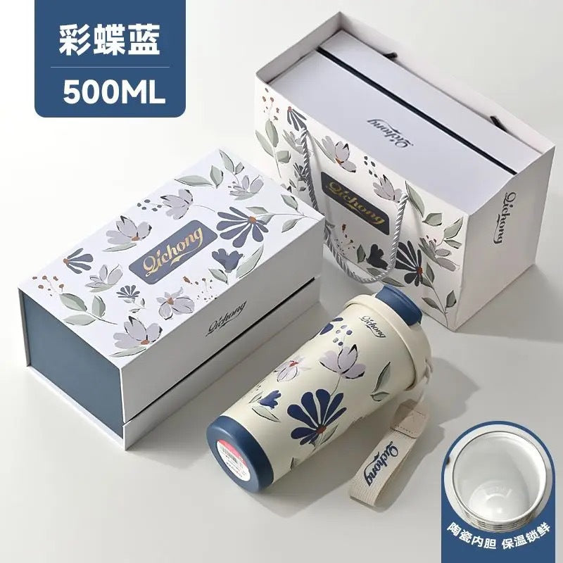 Wholesale Double drink cold ice bully thermos cup girls high color value with straw tea separation students portable tea cup