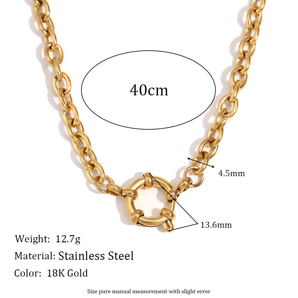 Wholesale Blade gold O-chain stainless steel necklace