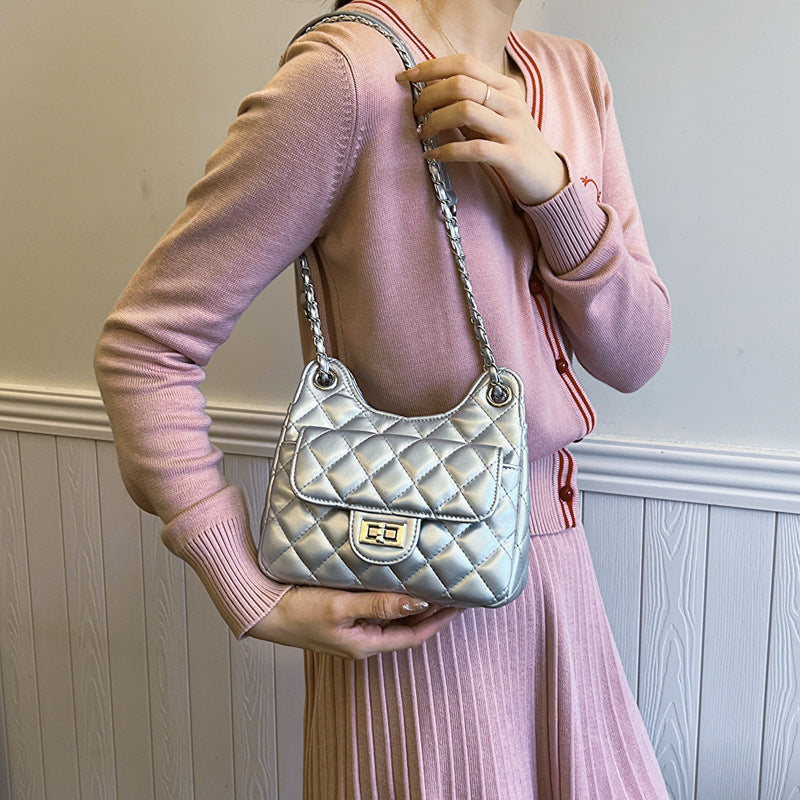 Wholesale Fashion Diamond Chain Small Square Bag Simple Crossbody Bag