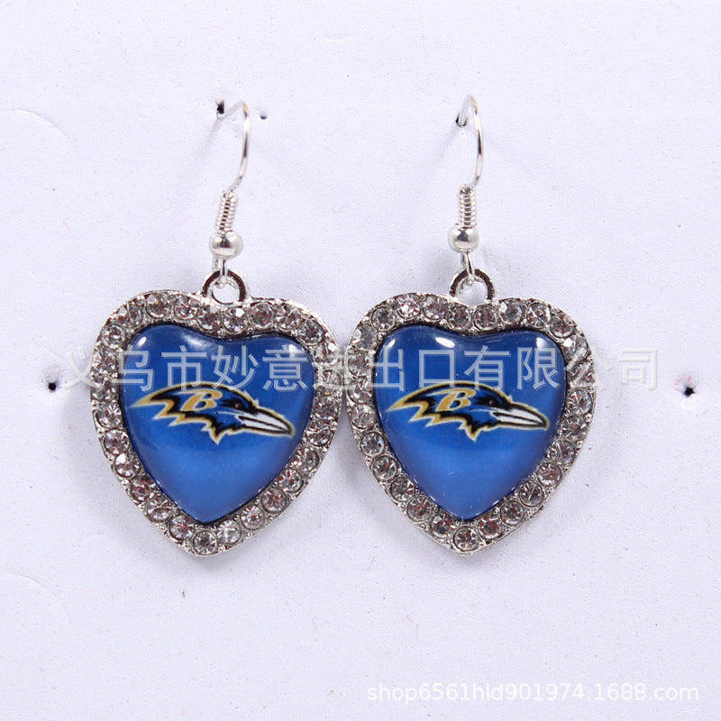 Wholesale Diamond Peach Dot  Logo Earrings