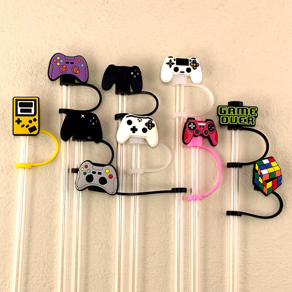 Wholesale 10pcs Game Style Straw Cap Silicone Dust Plug Cute Anime Party Casual Decorations