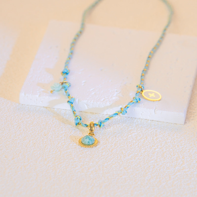 Wholesale Braided Necklace Luxury Multi-Pendant Niche stainless Steel Necklace