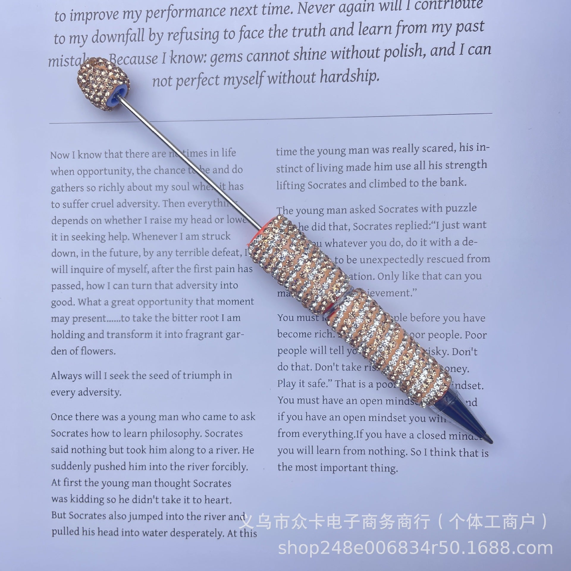 Wholesale 10pcs Stripes and Full Rhinestones Twist-Type  DIY Fancy Beadable Pens