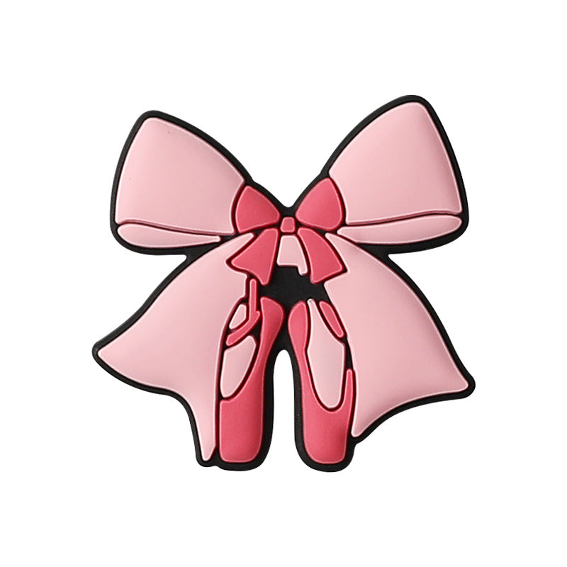 Wholesale  20pcs/pack Pink ballet silicone Focal Beads