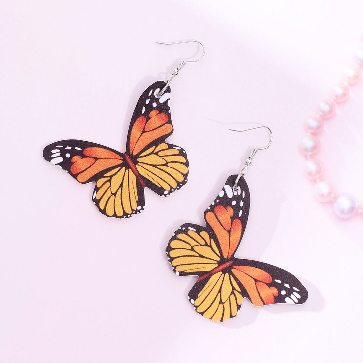 Wholesale Butterfly Leather PU Earrings