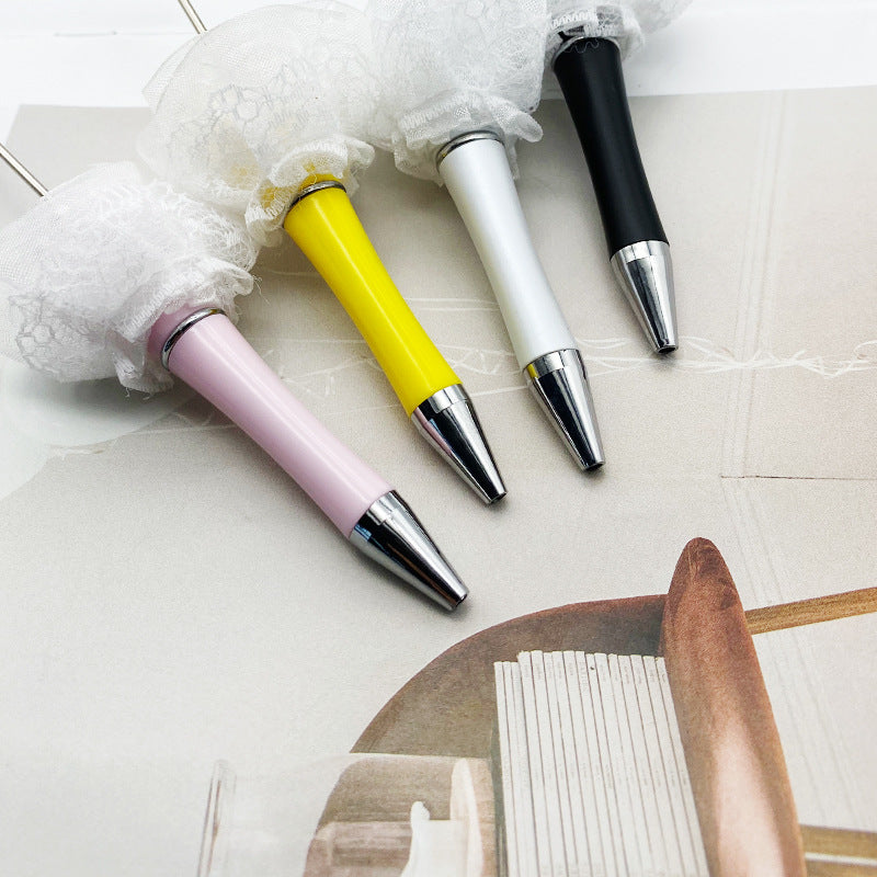 wholesale beadable pens DIY heavy bead pen mesh pearl bead pen