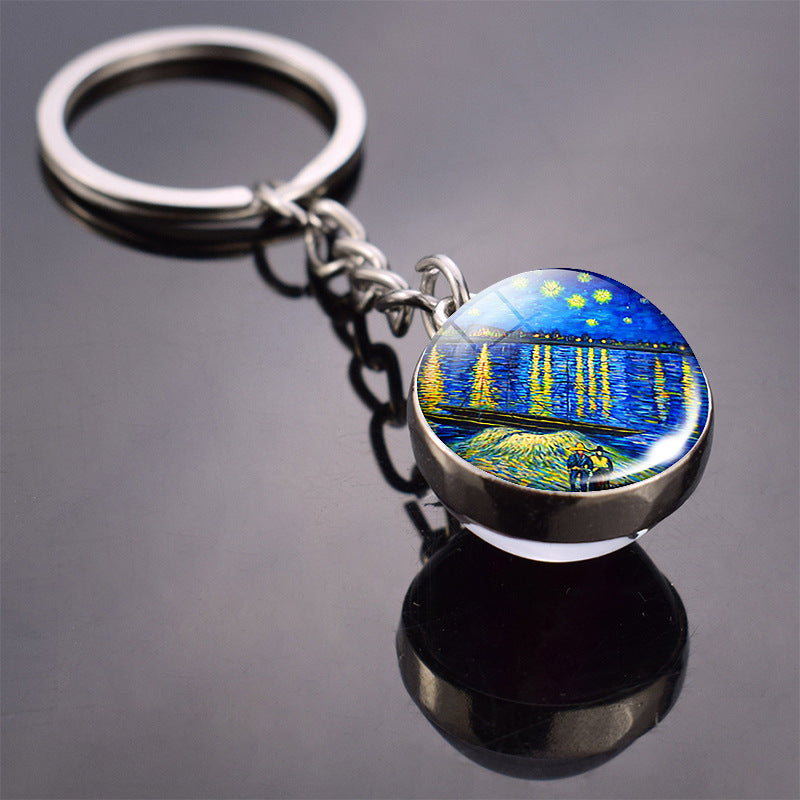 Wholesale Van Gogh Starry Sky Metal Keychains