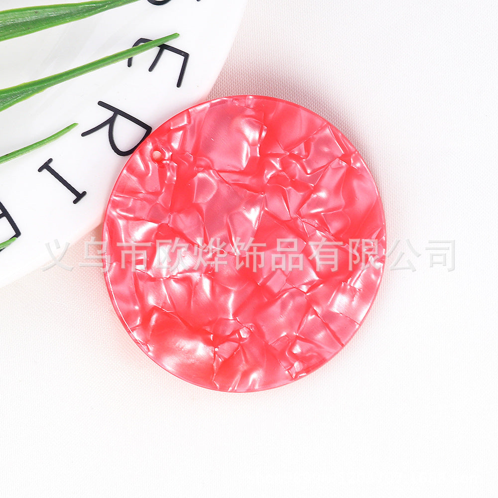 Wholesale 10pcs Textured Acrylic Circle Key Pendant Bookmark