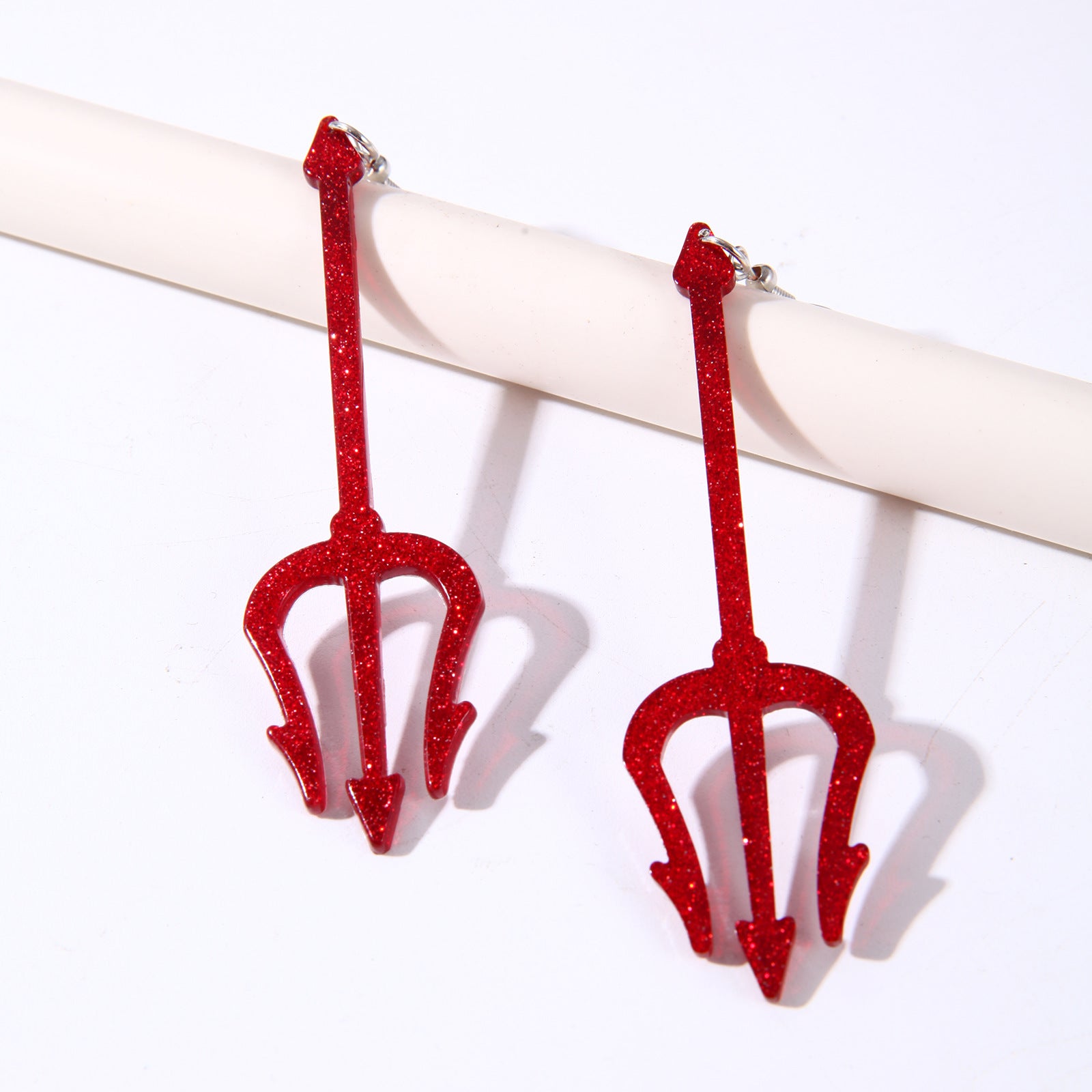 Wholesale Gothic  Trident Acrylic Drop Earrings Retro Statement Jewelry Accessory Boutique Resale Gift