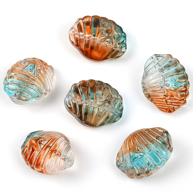 Wholesale 100pcs Three-dimensional Double-sided Starfish Glass Beads Transparent Horizontal Hole Diy Bracelet Beads