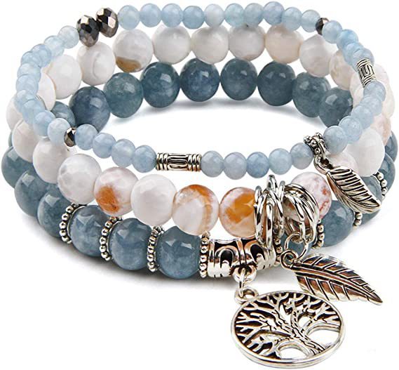 Wholesale Tree of Life Bracelet Turquoise Jasper Agate Gemstone Beaded Bracelet