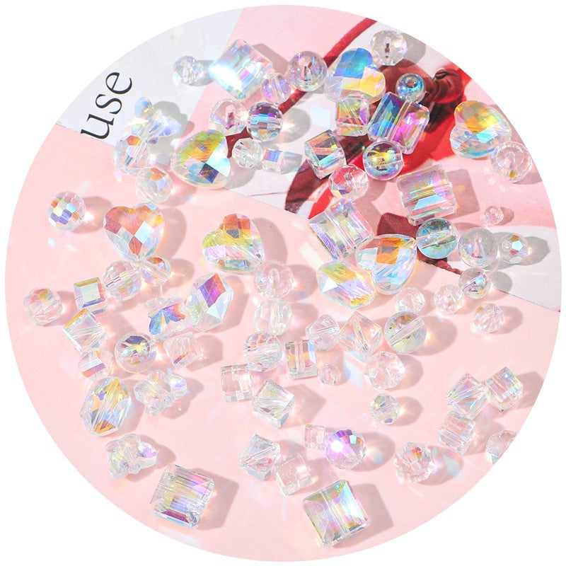 Wholesale Transparent AB Colored Peach Heart Pointed Bead Cut Bead Glass Crystal Bead