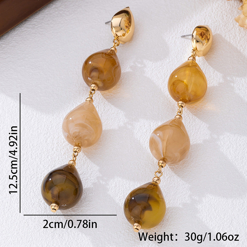 Wholesale Acrylic Resin Water Drop Tassel Earrings For Women Minimalist Chic Fashion Accessory Party Gift
