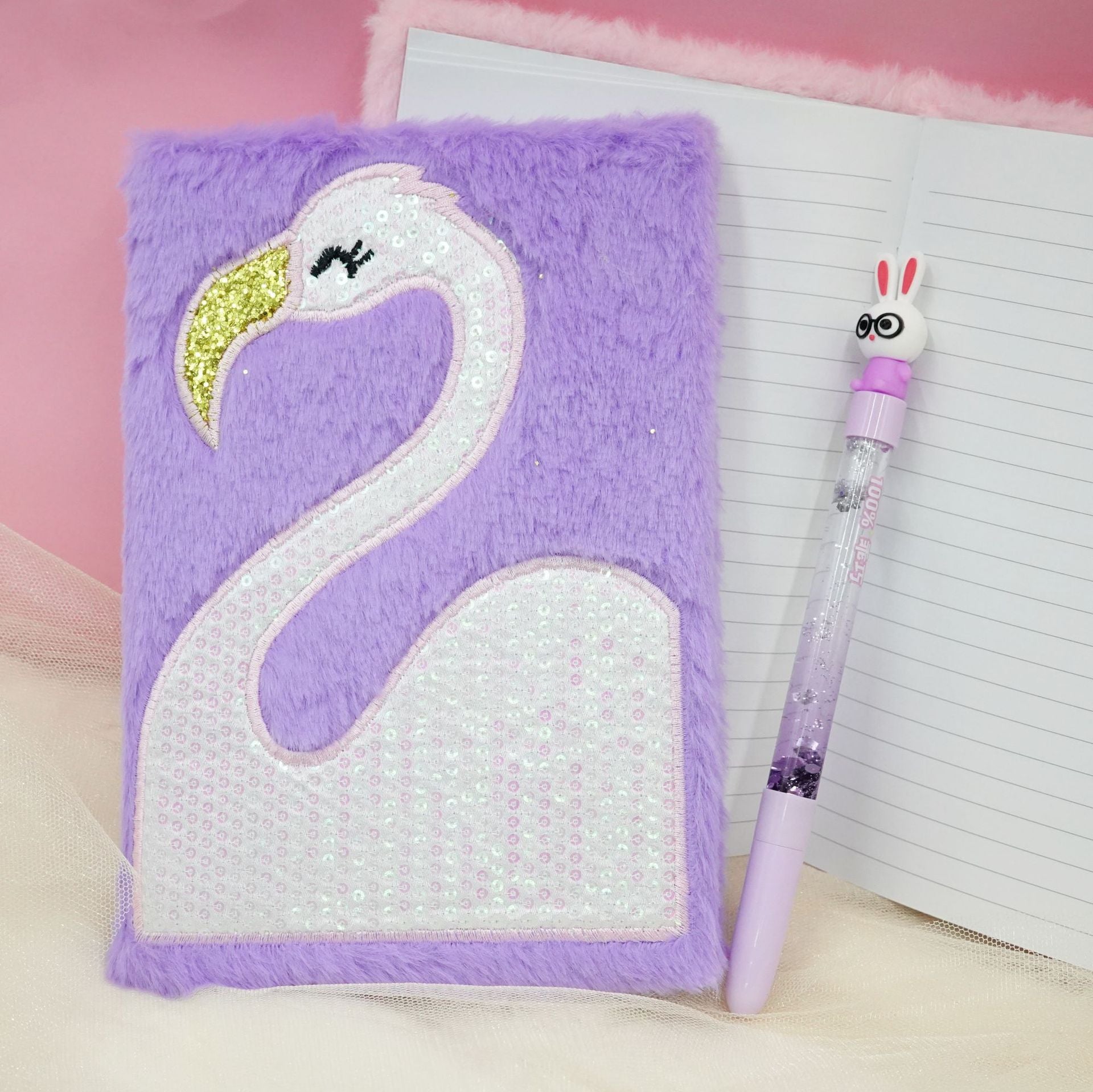 Wholesale Flamingo Plush Notebook DIY Handbook Notepad