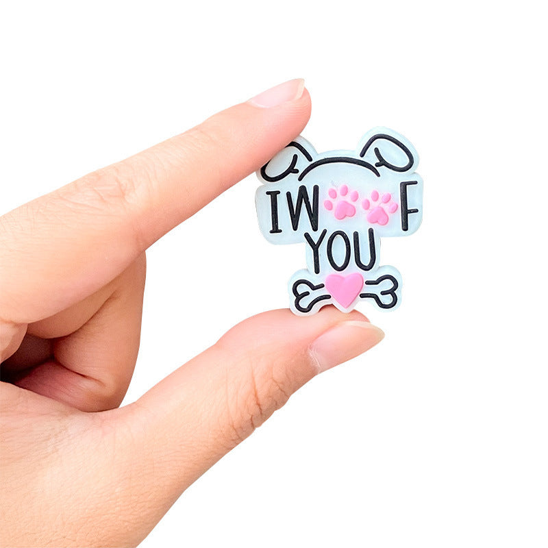 Wholesale 10pcs Creative Silicone Letter Animal Focal Beads