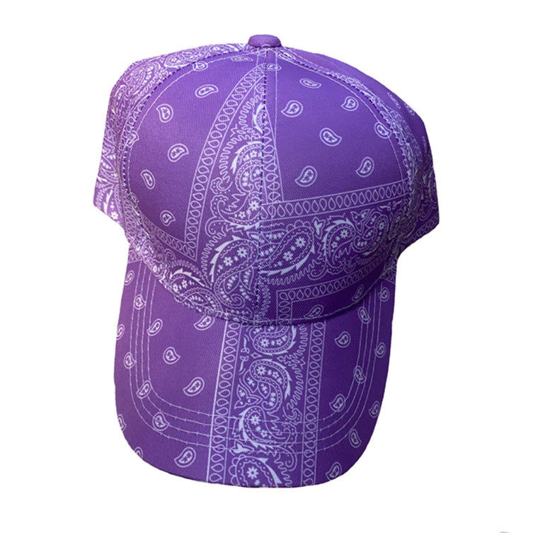 Wholesale Cashew Flower Printed Cotton Baseball Caps