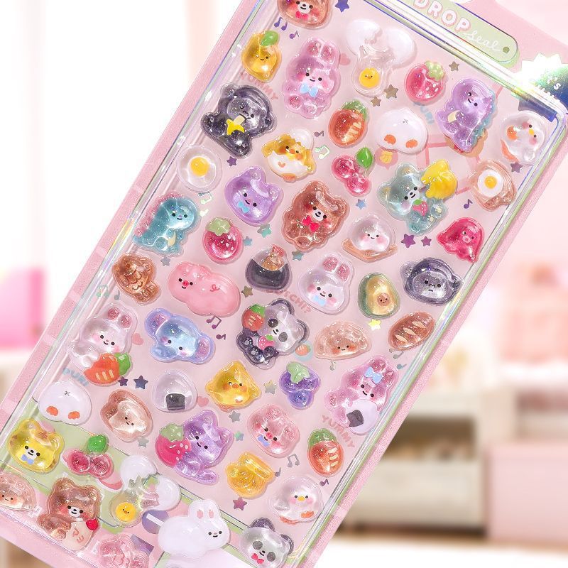 Wholesale Cute cartoon rabbits marine animals ghosts, 3D stickers