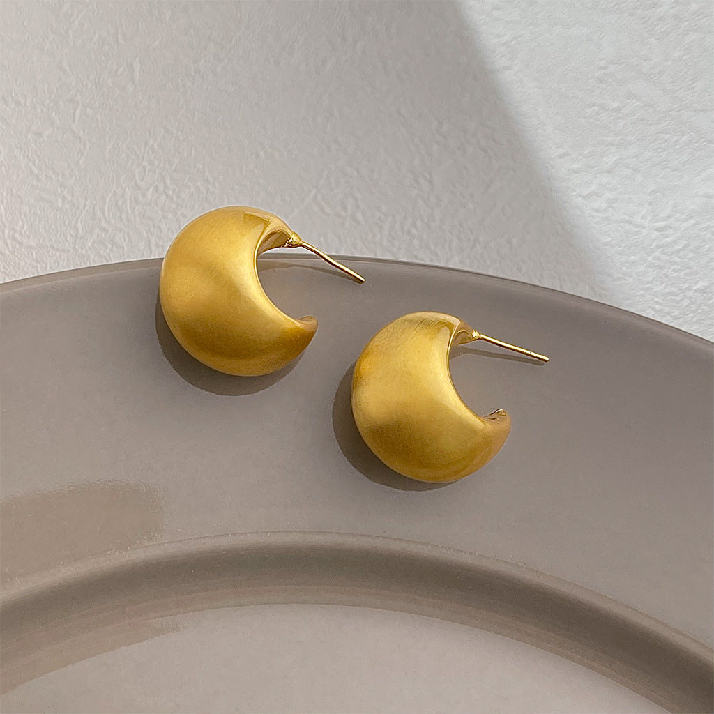 Wholesale Golden brushed frosted geometric earrings