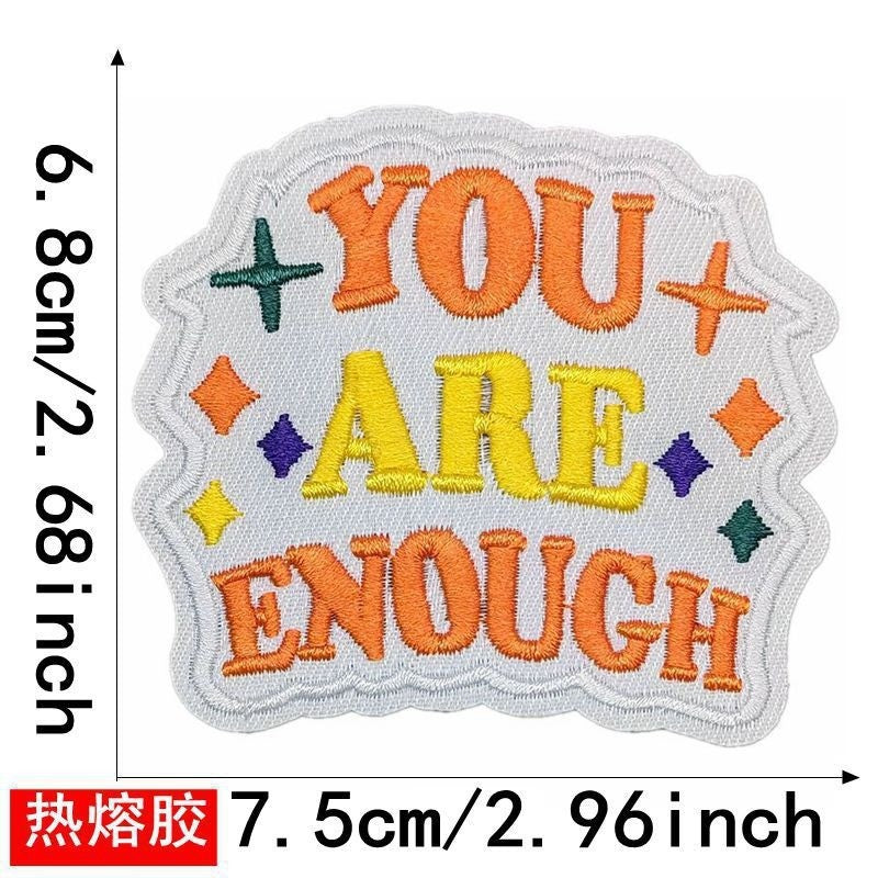 Wholesale Large English Motif Iron On Embroidered Patch No Sew Polyester DIY Applique For Hats Clothing Chic Gift Resale