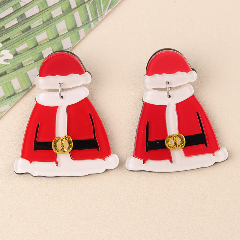 Wholesale Christmas Creative cartoon  clothes snowman earrings