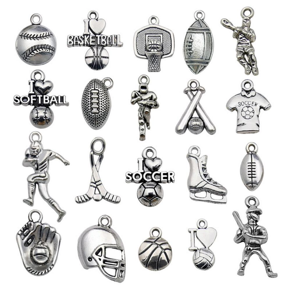 Wholesale 1 Antique Silver Alloy Simulation Rugby Baseball Series DIY Pendant