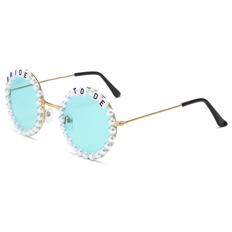 Wholesale Bridal Fashion Rhinestone Bride Peach Sunglasses