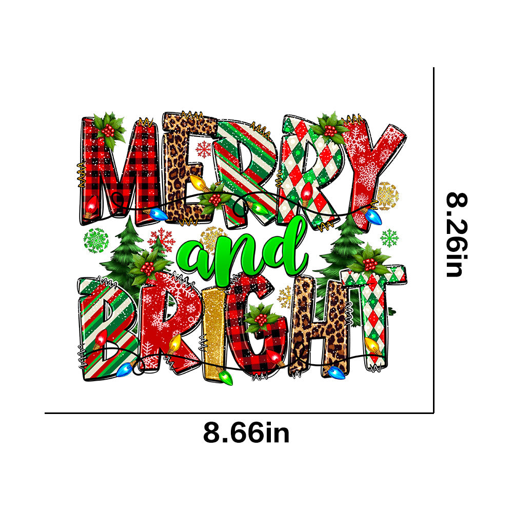 Wholesale 10pcs  Christmas heat transfer stickers  UV DTF Ready to Press Transfers Wraps