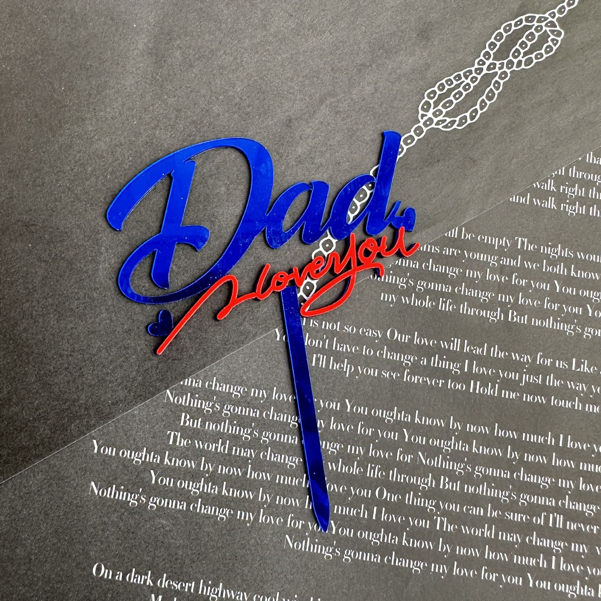 Wholesale 10PCS/PACK Father's Day Happy Acrylic Cake Card Decoration