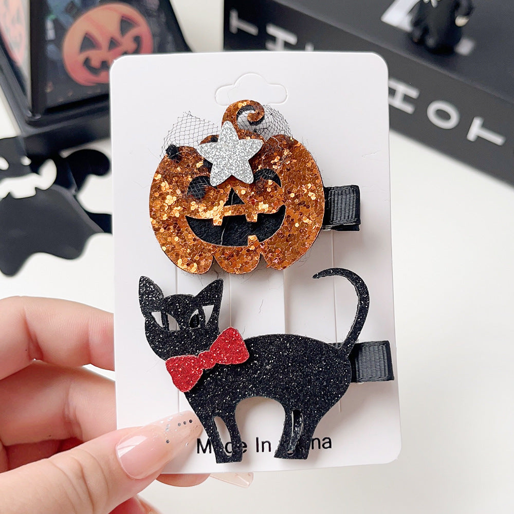 Wholesale Halloween Funny Pumpkin Ghost Bat Side Clip Top Clip