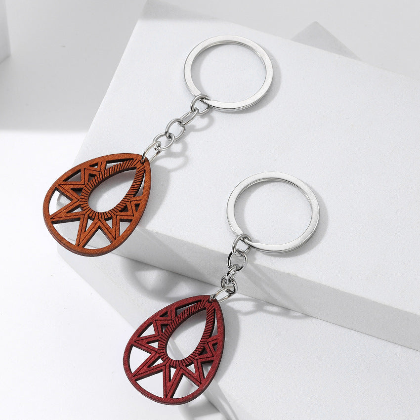 Wholesale Carved Wood Keychain