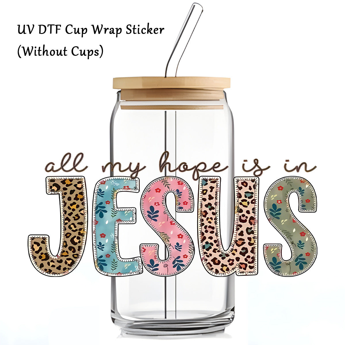 Wholesale Leopard print pattern 16oz Cup UV DTF Wraps
