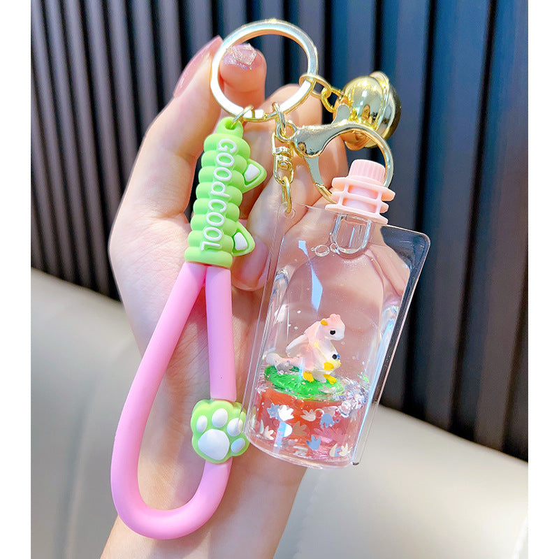 Wholesale Oiled Dinosaur Jelly Bottle Acrylic Keychain